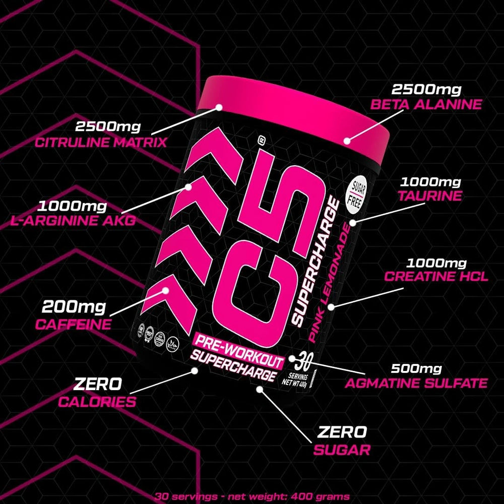 C5 Supercharge Pre Workout Powder Pink Lemonade