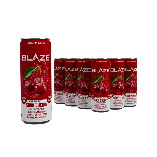 BLAZE Vitamin Water – Sour Cherry – Zero Sugar, Vitamin D3 4000IU
