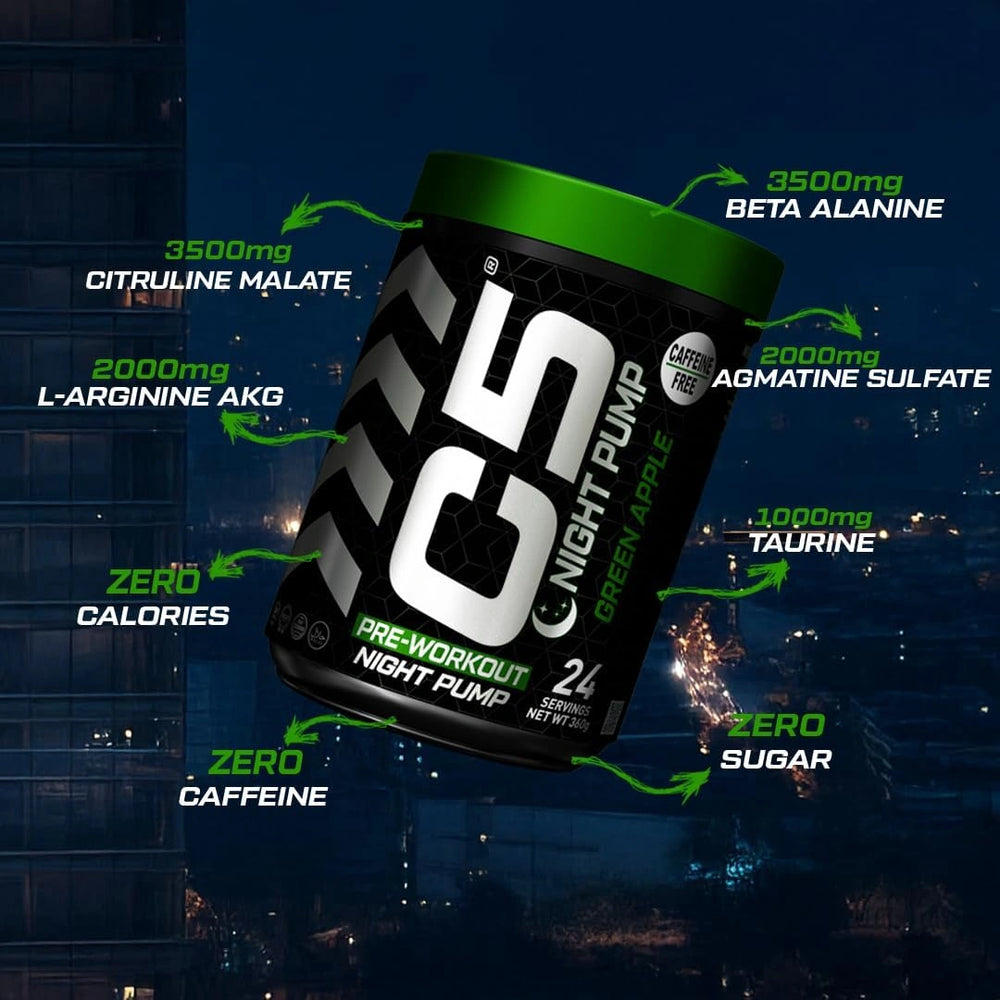 C5 Night Pump Pre Workout Powder Green Apple