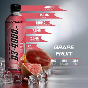 Vitamin D3-4000 Vitamin Water, Zero Sugar - Grapefruit