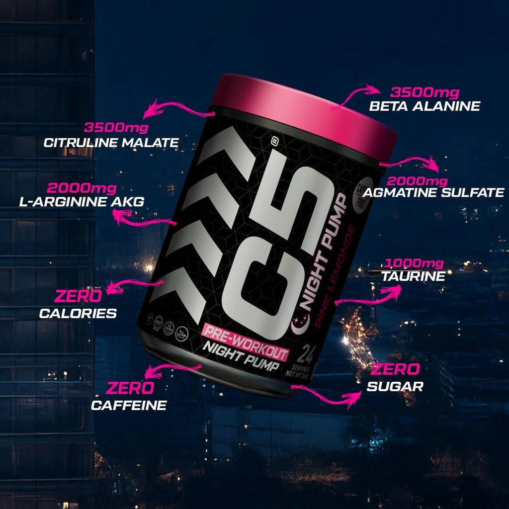C5 Night Pump Pre Workout Powder Pink Lemonade - Ultramade