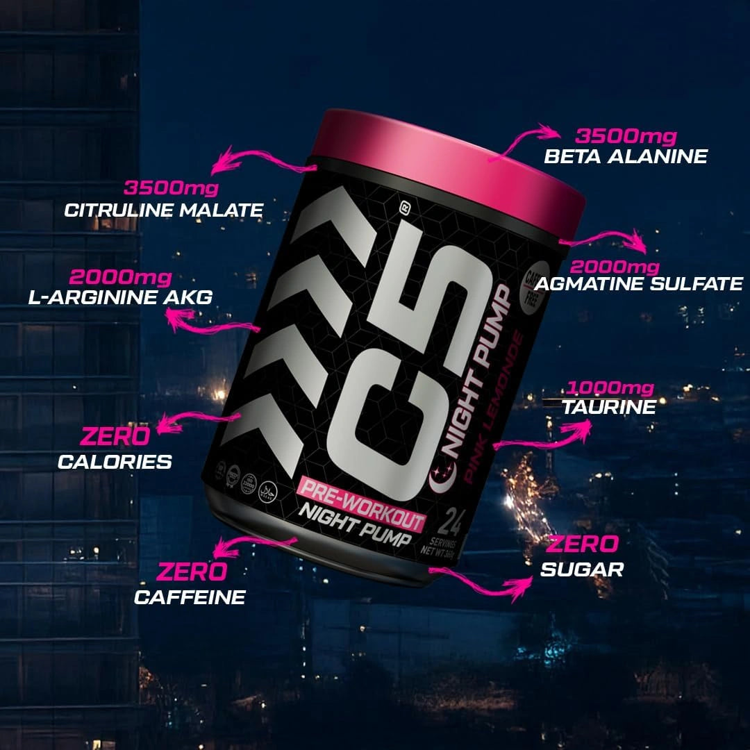 C5 Night Pump Pre Workout Powder Pink Lemonade - Ultramade
