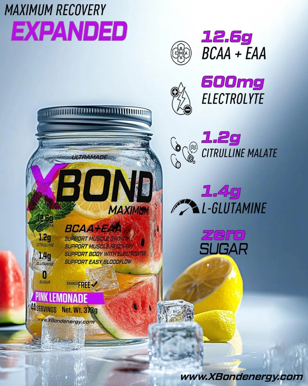 Xbond Powder BCAA + EAA - Pink Lemonade