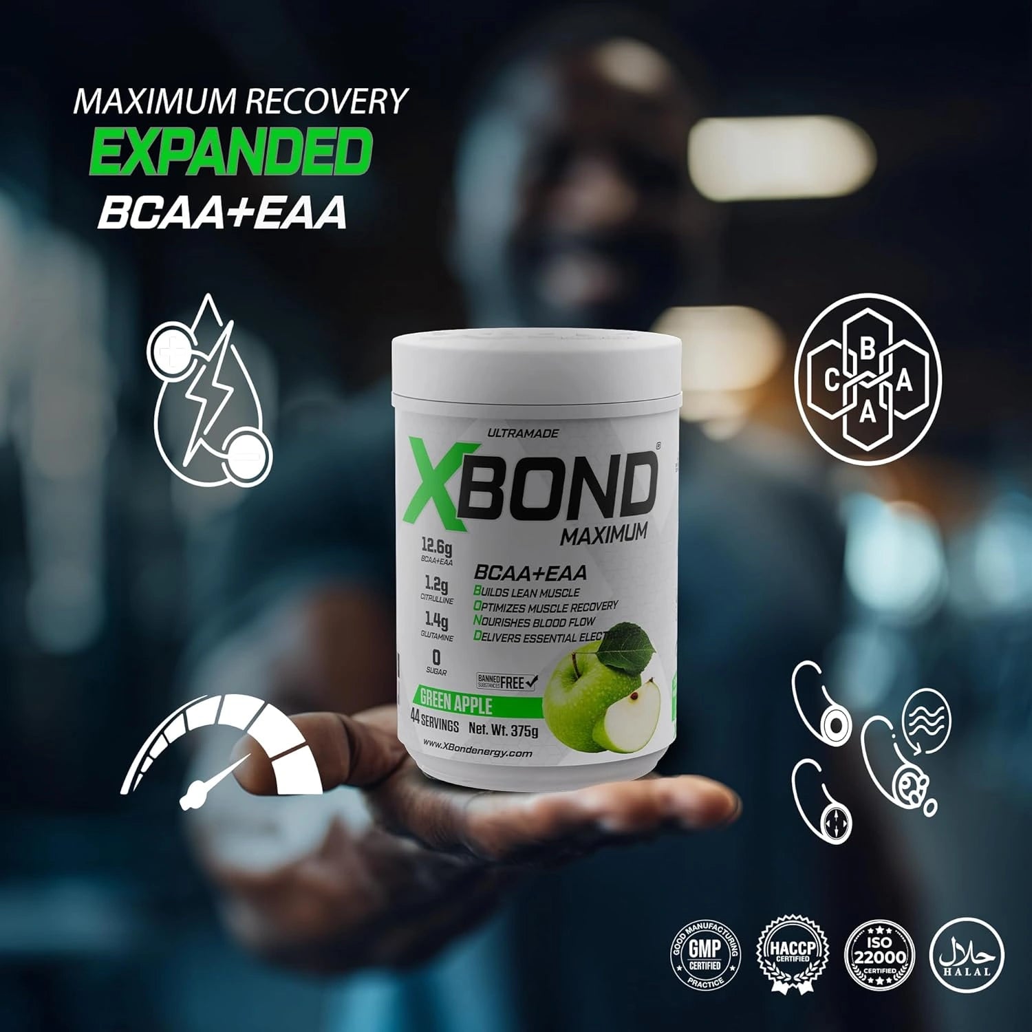 Xbond Powder BCAA + EAA - Green Apple - Ultramade