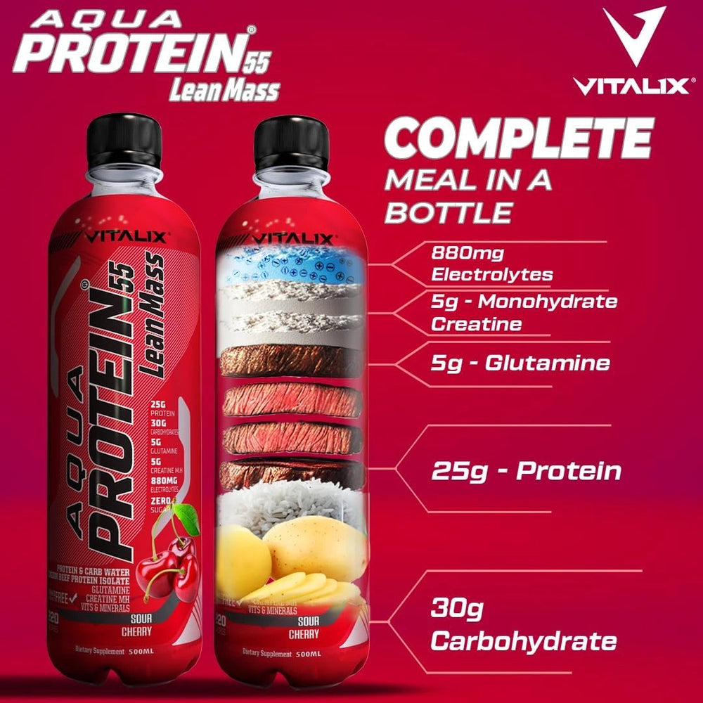 Aqua Protein 55 Lean Mass  Post Workout Drink - Sour Cherry