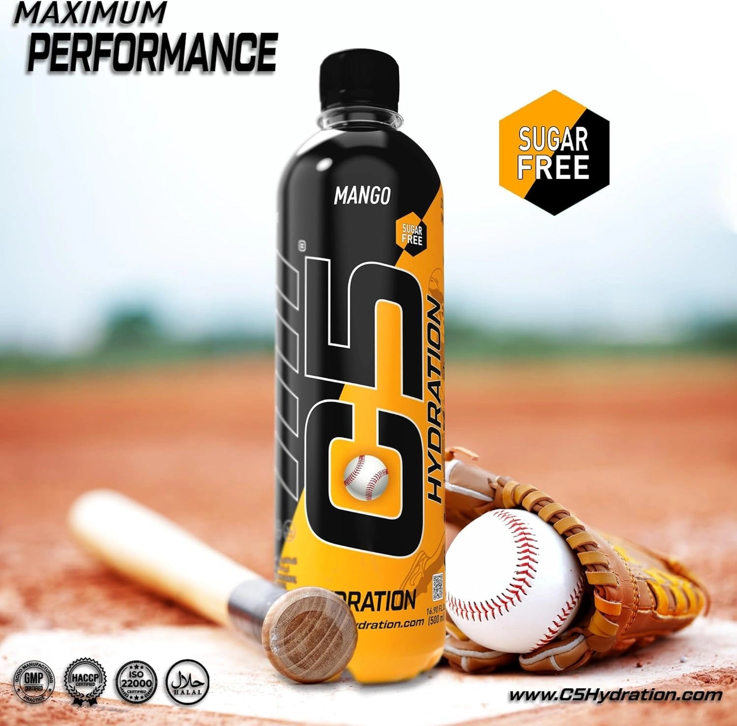 C5 Hydration  Passion Fruit Mango Electrolytes  Vitamin Water- Zero Sugar - Ultramade