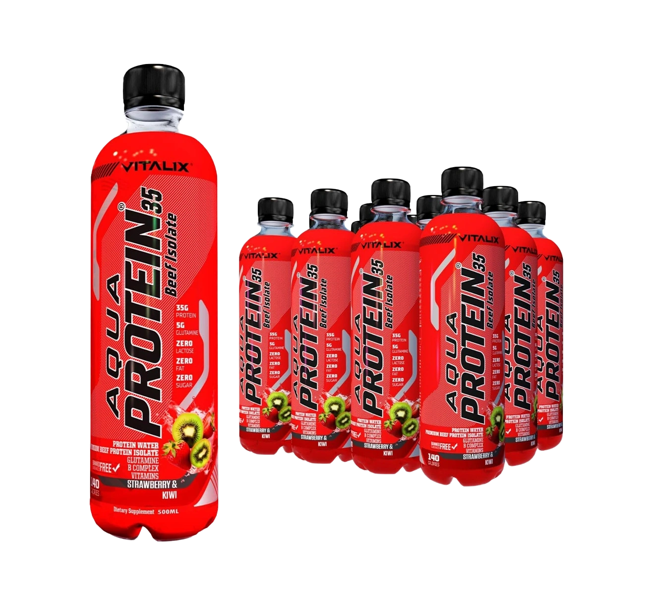 Aqua Protein 35 Premium Beef Protein Isolate - Strawberry & Kiwi