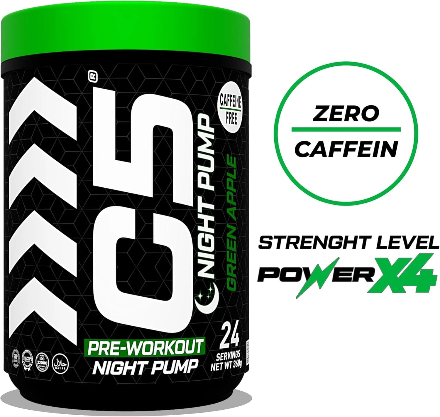 C5 Night Pump Pre Workout Powder Green Apple - Ultramade