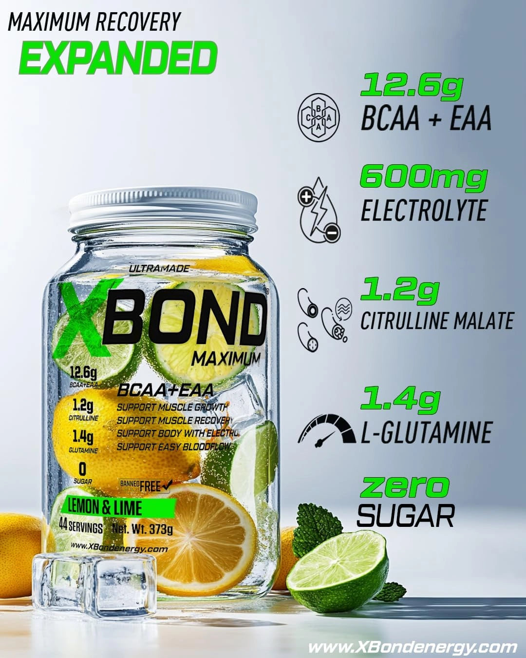 Xbond Powder BCAA + EAA - Lemon & Lime - Ultramade