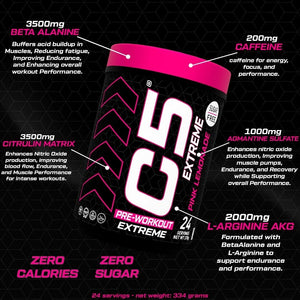 C5 Extreme Pre Workout Powder Pink Lemonade