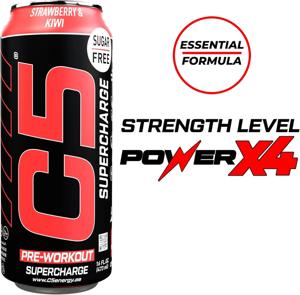 C5 Energy Drink Supercharge Strawberry & Kiwi  Pre Workout - Ultramade