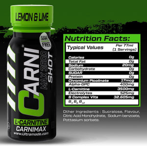 Carni Shot L-Carnitine Sugar-Free Lemon & Lime Pack of 12