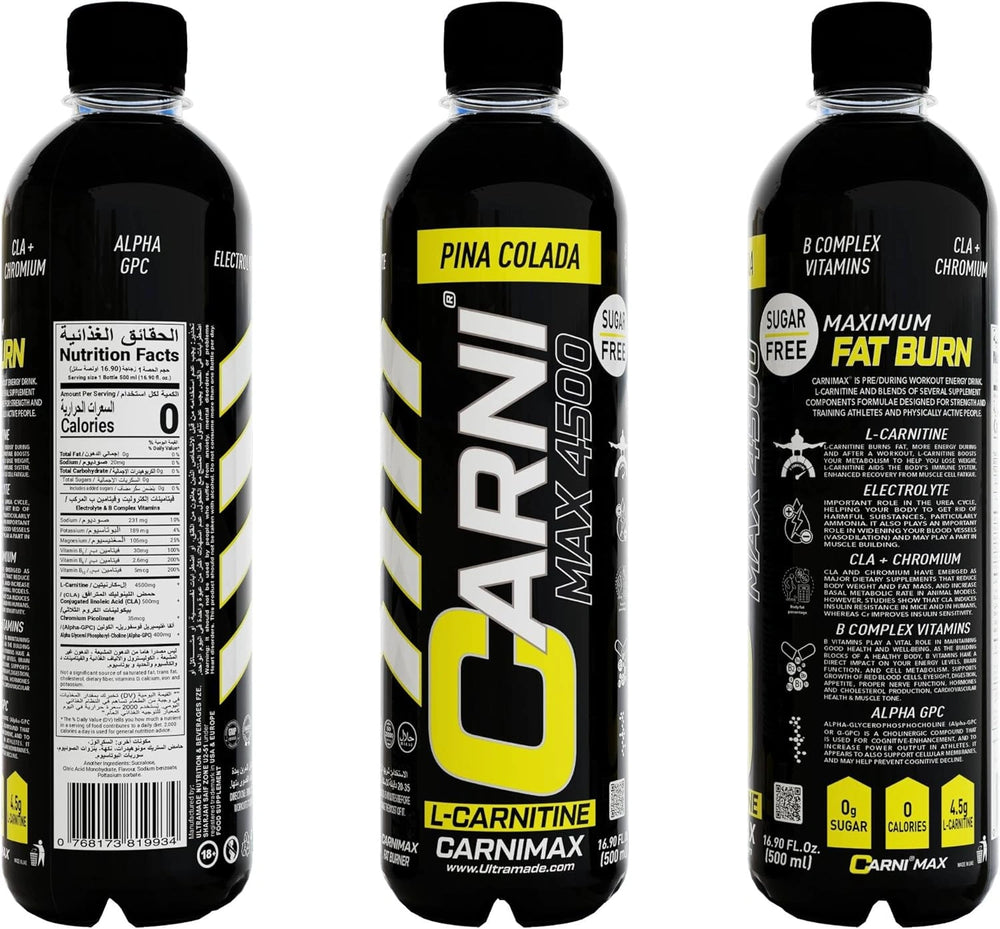 Carnimax L-Carnitine – Pina Colada – 0g Sugar, 4500mg L-Carnitine