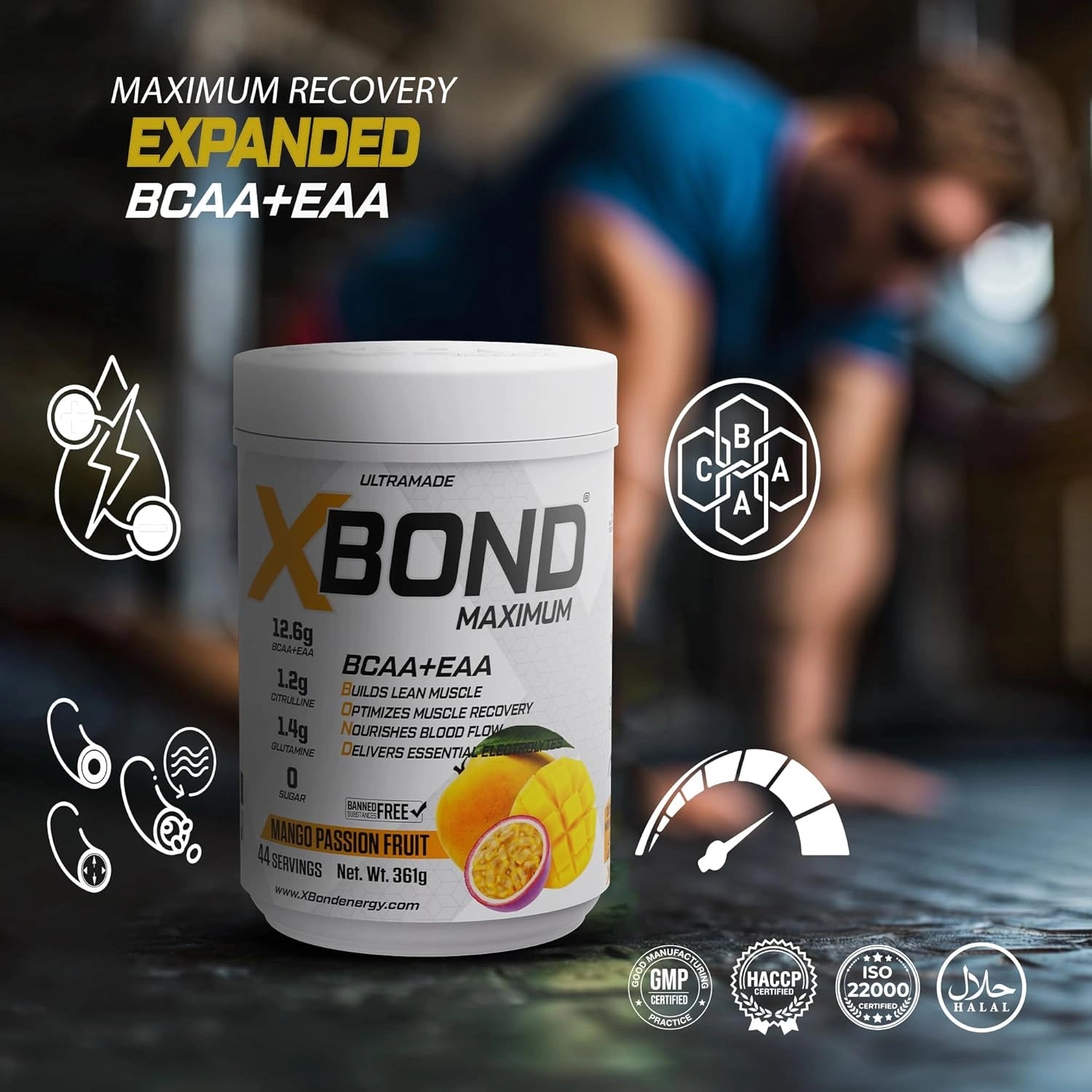Xbond Powder BCAA + EAA - Mango Passion Fruit - Ultramade