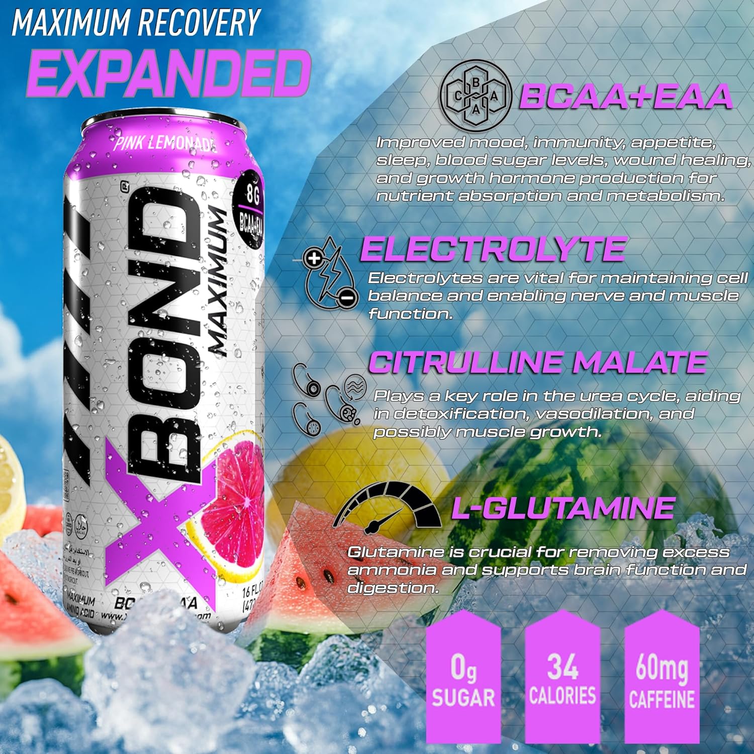 XBOND Drink BCAA+EAA Pink Lemonade - Ultramade