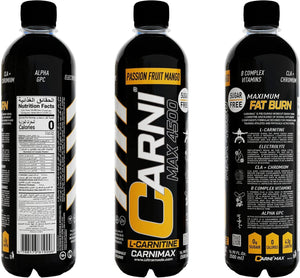 Carnimax L-Carnitine – Passion Fruit Mango – 0g Sugar, 4500mg L-Carnitine