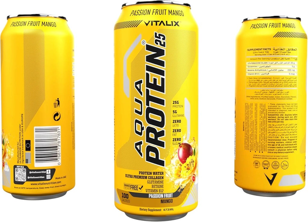 VITALIX Aqua Protein 25 Protein Water - Passion Fruit Mango - Ultramade