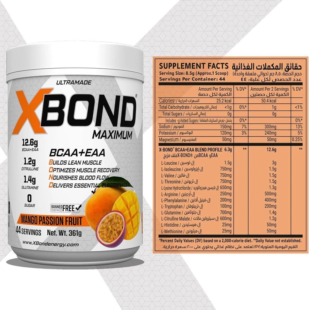 Xbond Powder BCAA + EAA - Mango Passion Fruit - Ultramade