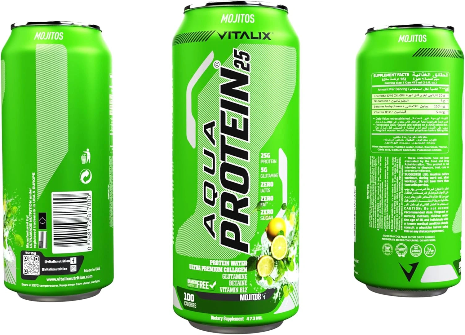 VITALIX Aqua Protein 25 Protein Water - Mojito - Ultramade