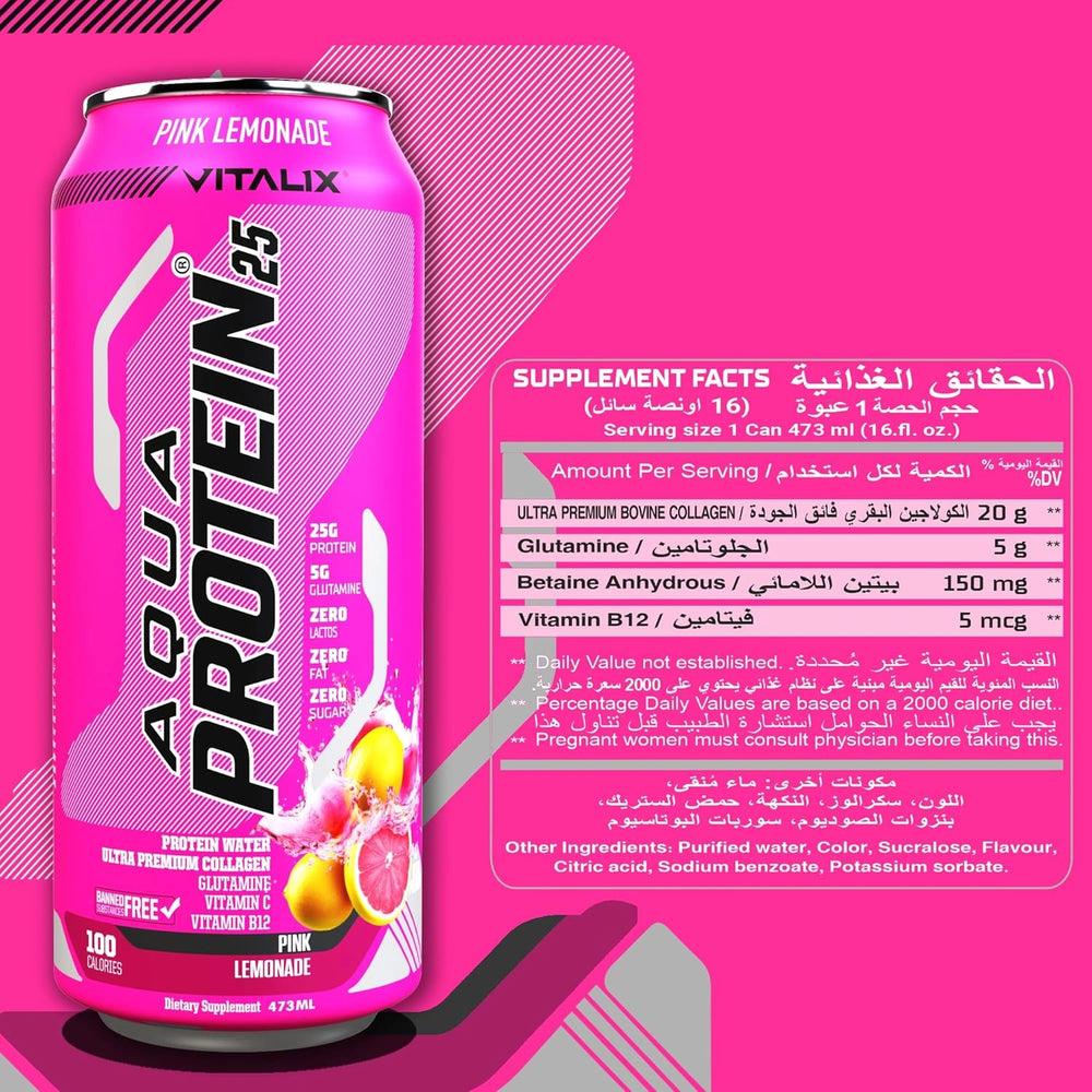 VITALIX Aqua Protein 25 Protein Water - Pink Lemonade
