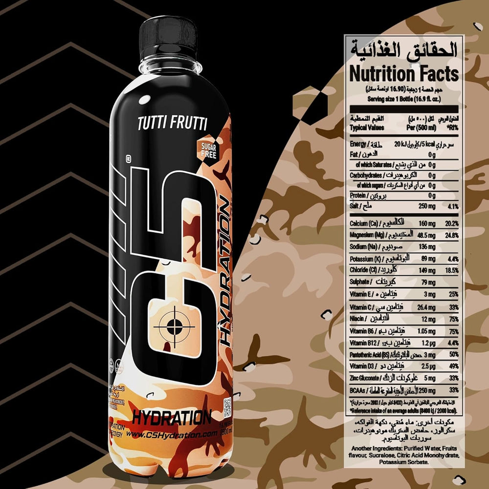 C5 Hydration  Tutti Fruity Electrolytes Vitamin Water - Zero Sugar