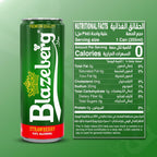 Blazeberg Strawberry Malt Flavour Drink, 0.0% Alcohol, Banned Substance Free, 355ml, Pack of 12 - Ultramade