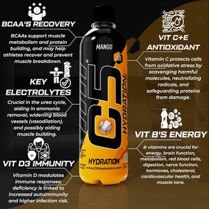 C5 Hydration  Passion Fruit Mango Electrolytes  Vitamin Water- Zero Sugar