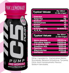 C5 PUMP Shot Pre-Workout, Caffeine-Free (Pack of 12, Pink Lemonade) - Ultramade
