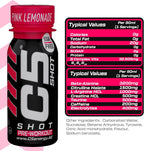 C5 SHOT Pre-Workout Drink | 80ml Liquid Energy Shot | 200mg Caffeine -Pink Lemonade - Ultramade