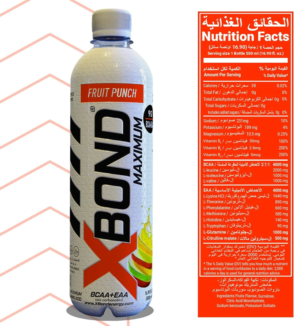 XBOND Drink Non Carbonated BCAA+EAA Fruit Punch - Ultramade