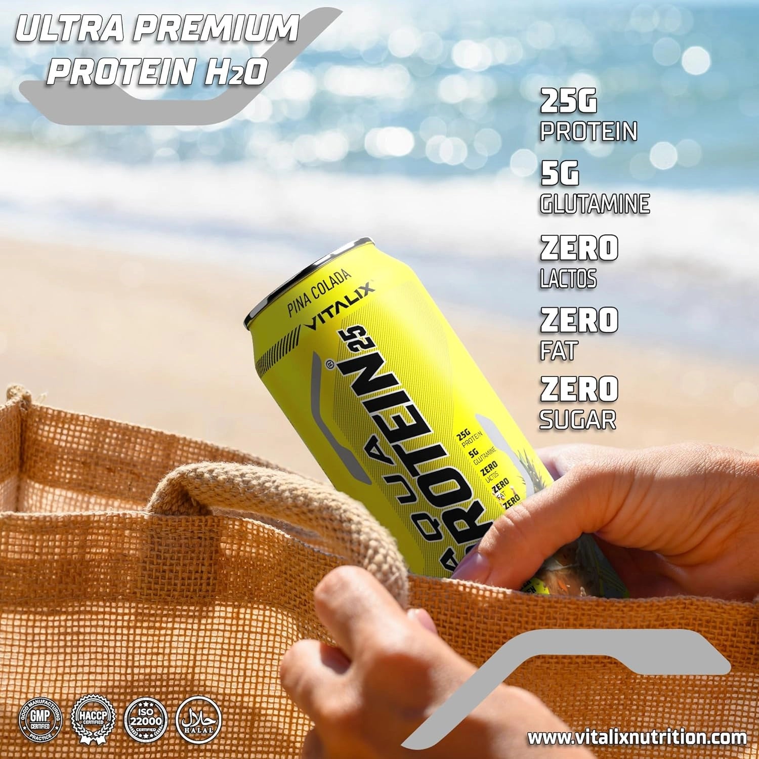 VITALIX Aqua Protein 25 Protein Water - Pina Colada - Ultramade