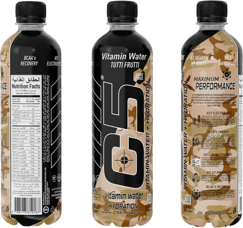 C5 Hydration  Tutti Fruity Electrolytes Vitamin Water - Zero Sugar