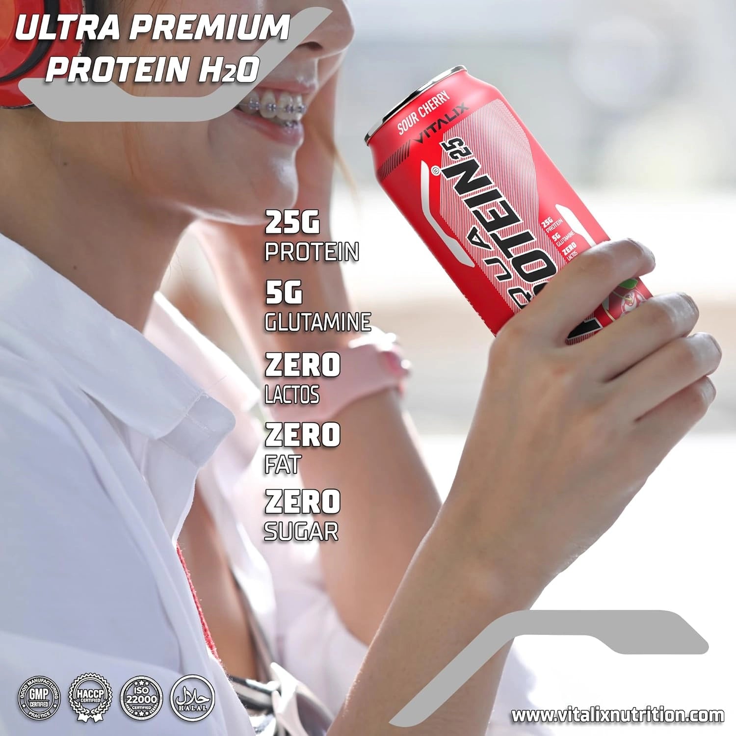 VITALIX Aqua Protein 25 Protein Water - Sour Cherry - Ultramade
