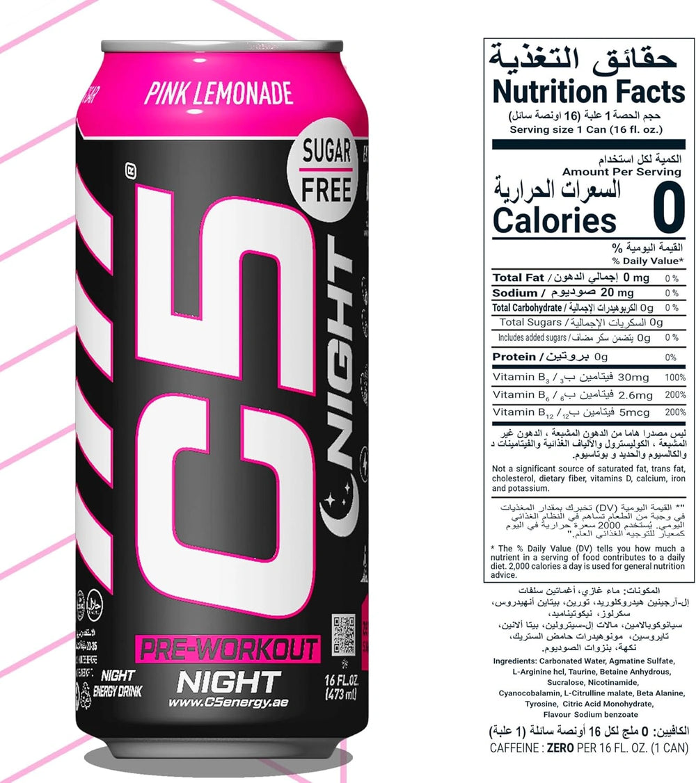 C5 Drink Night Pink Lemonade, Pre Workout
