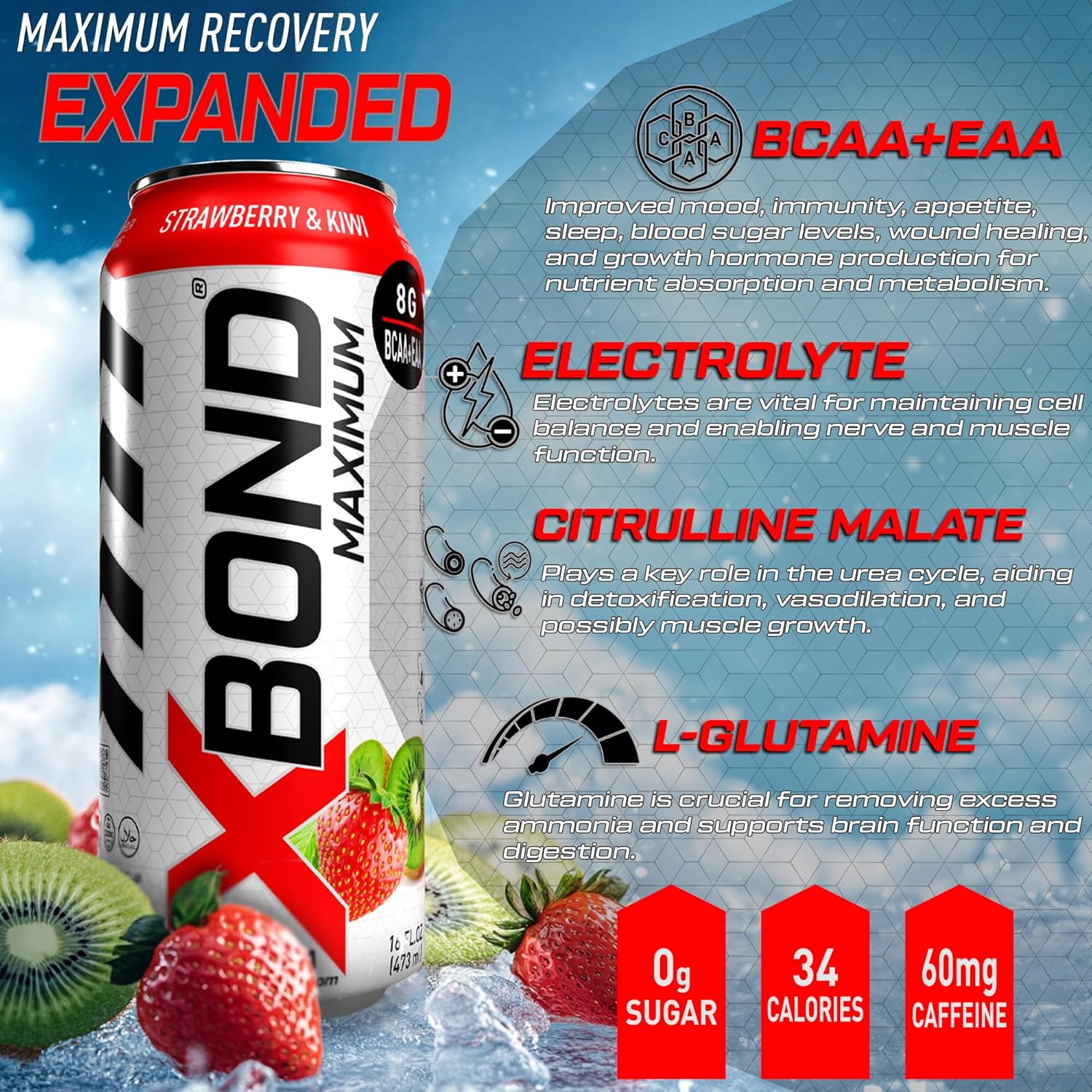 XBOND Drink BCAA+EAA Strawberry & Kiwi - Ultramade