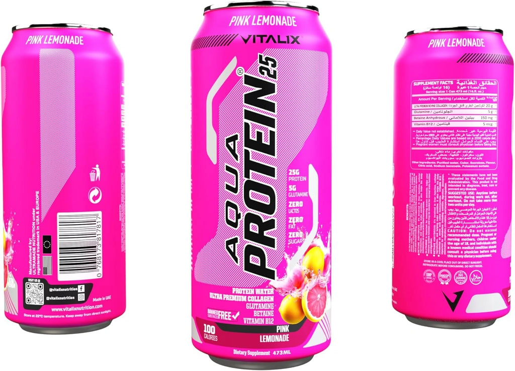 VITALIX Aqua Protein 25 Protein Water - Pink Lemonade - Ultramade