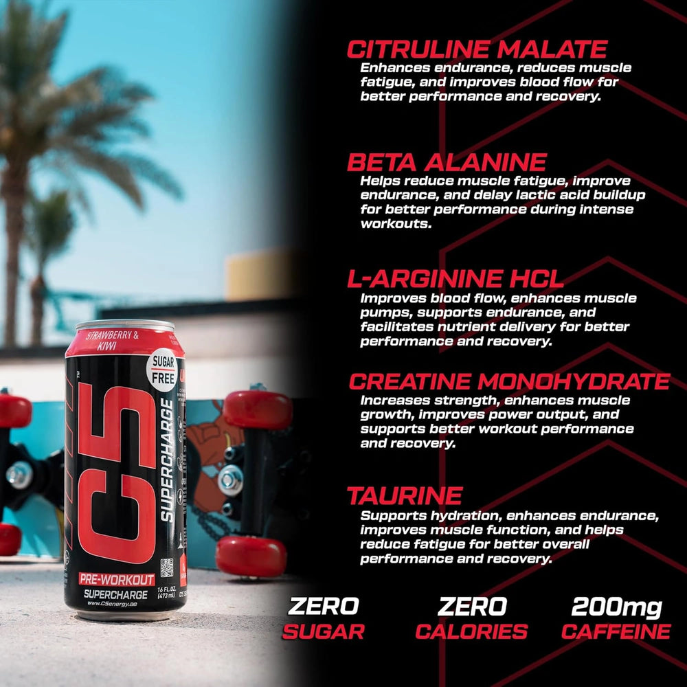 C5 Drink Supercharge Strawberry & Kiwi  Pre Workout