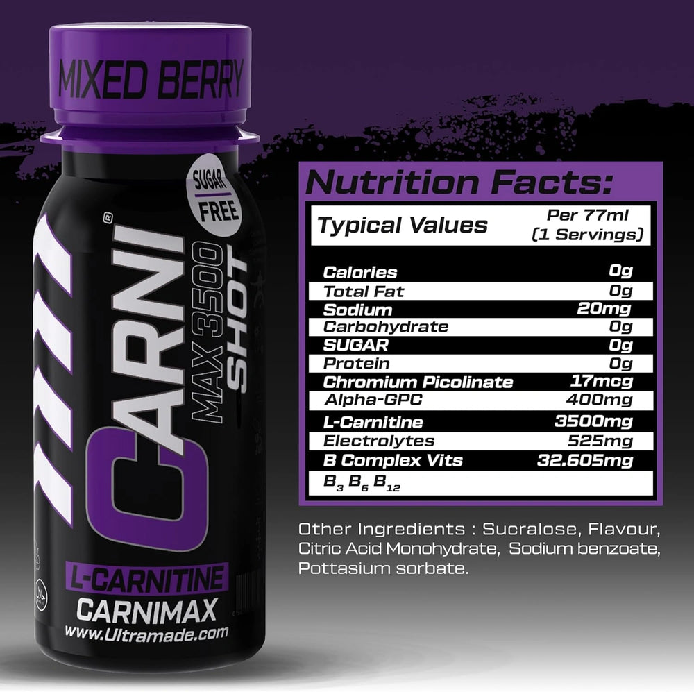 Carni Shot L-Carnitine Sugar-Free Mixed Berry Pack of 12