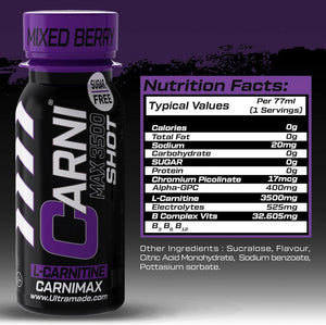 Carni Shot L-Carnitine Sugar-Free Mixed Berry Pack of 12