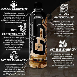 C5 Hydration  Tutti Fruity Electrolytes Vitamin Water - Zero Sugar