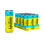 Aquatonic® Zero Sugar Sparkling Water – Naturally Alkaline Premium Mixer, 355ml Slim Can - Pakc of 12 - Ultramade