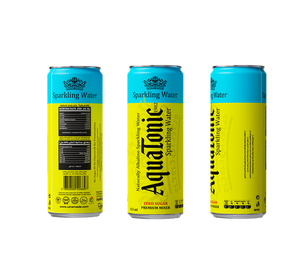 Aquatonic® Zero Sugar Sparkling Water – Naturally Alkaline Premium Mixer, 355ml Slim Can - Pakc of 12