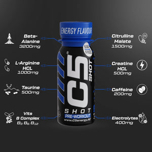 C5 SHOT Pre-Workout Drink | 80ml Liquid Shot | 200mg Caffeine