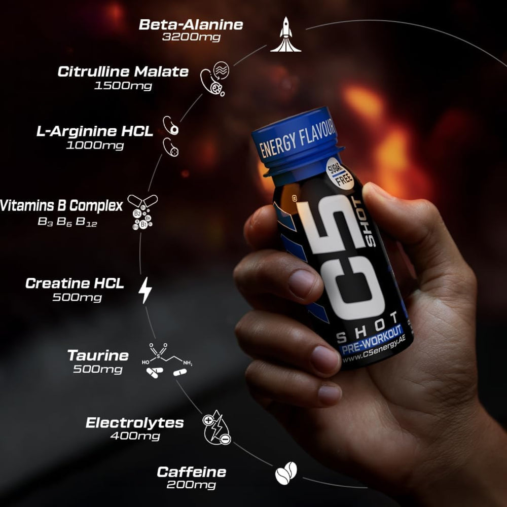 C5 SHOT Pre-Workout Drink | 80ml Liquid Shot | 200mg Caffeine