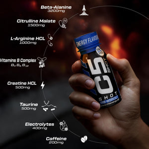 C5 SHOT Pre-Workout Drink | 80ml Liquid Shot | 200mg Caffeine