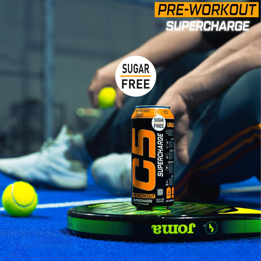 C5 Energy Drink Supercharge Passion Fruit Mango Pre Workout - Ultramade