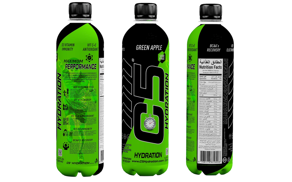 C5 Hydration Green Apple Electrolytes Vitamin Water- Zero Sugar