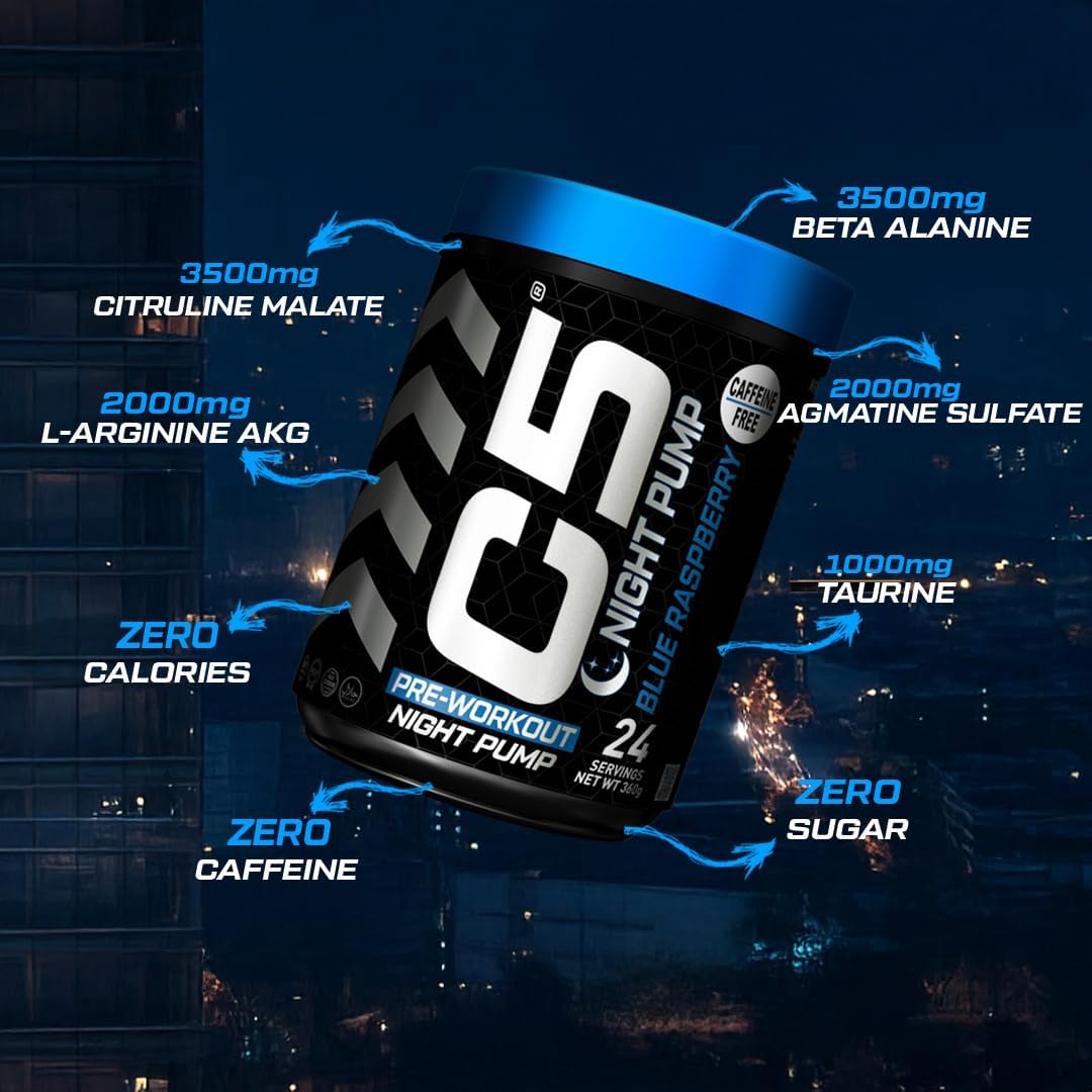 C5 Night Pump Pre Workout Powder Blue Raspberry - Ultramade