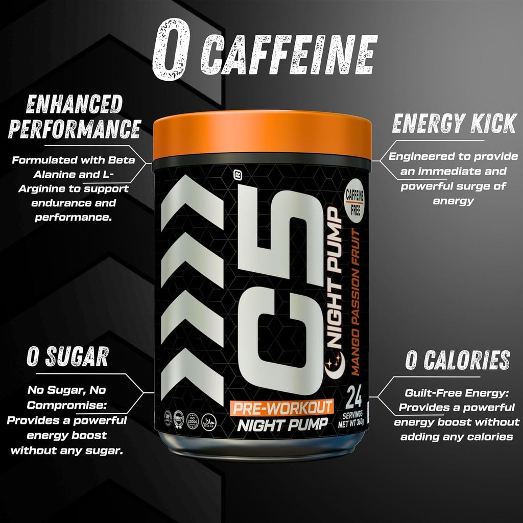C5 Night Pump Pre Workout Powder Mango Passion Fruit - Ultramade