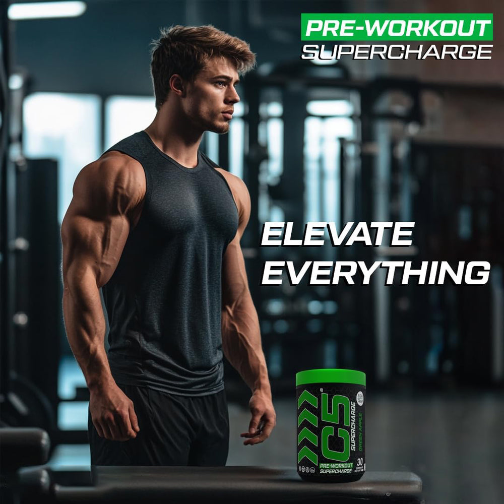 C5 Supercharge Pre Workout Powder Green Apple